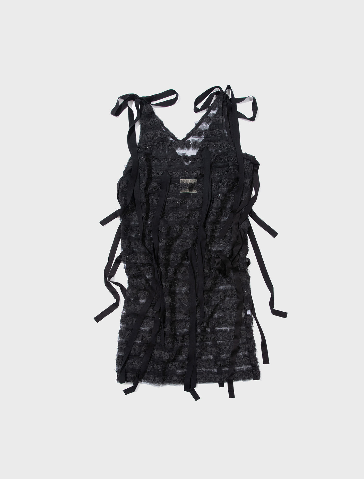 브루앙 스트랩 포인트 칵테일 드레스 블랙