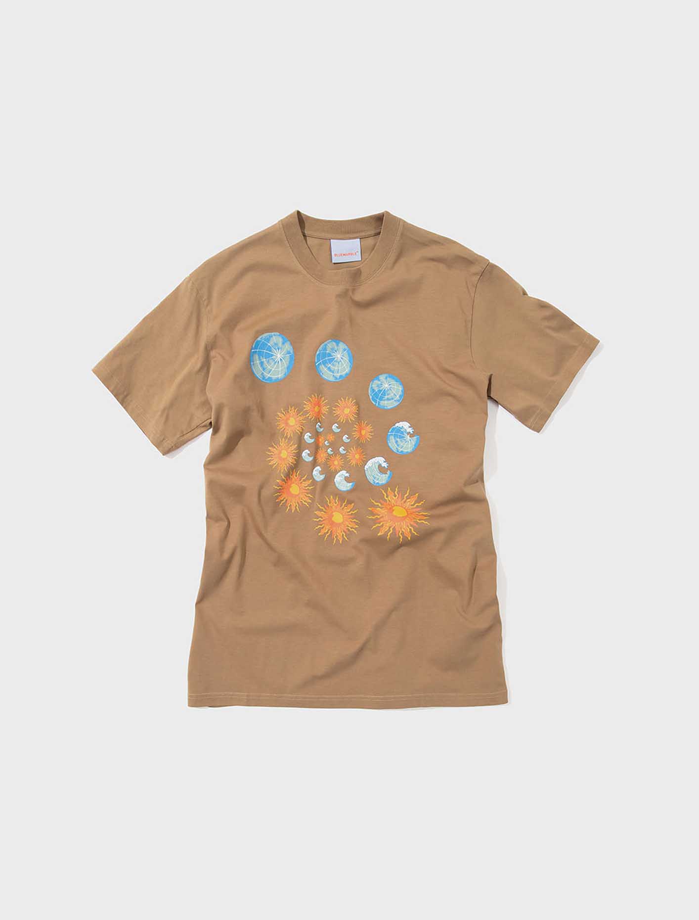 블루마블 레귤러 핏 티셔츠 브라운