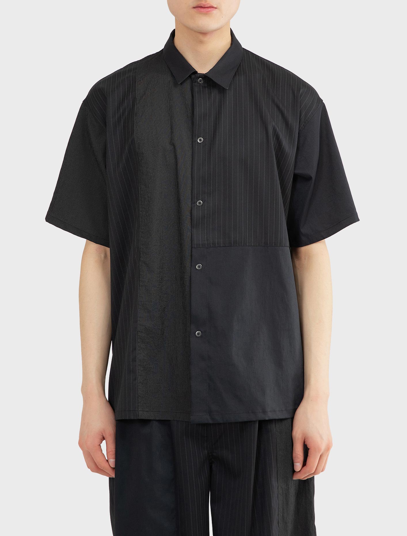 키미 OC 숏 슬리브 셔츠 블랙