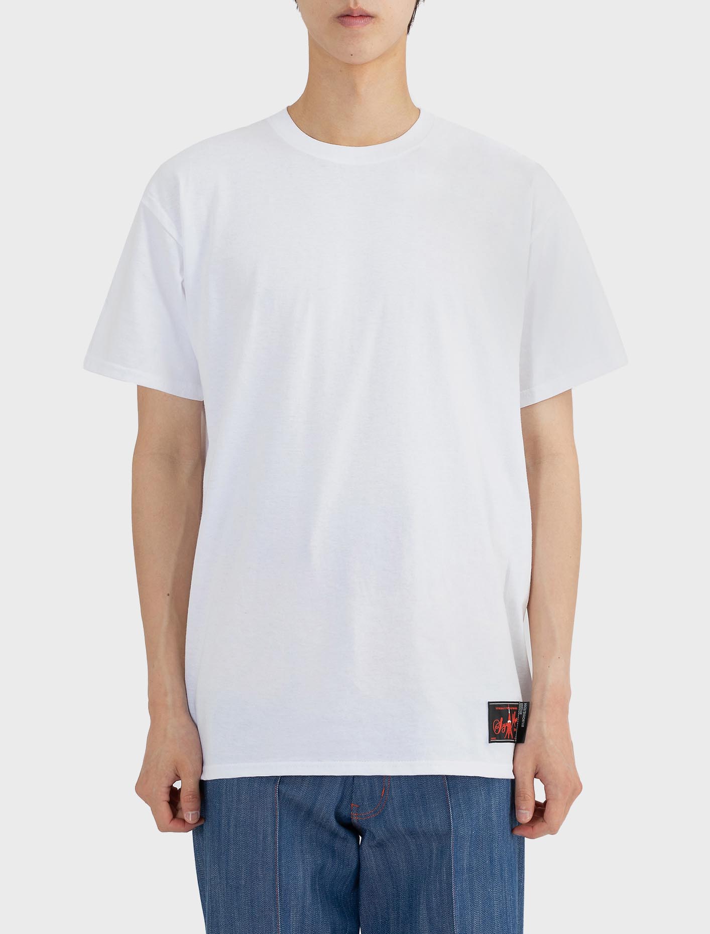 슈만 옐로우 로고 1팩 티셔츠 화이트